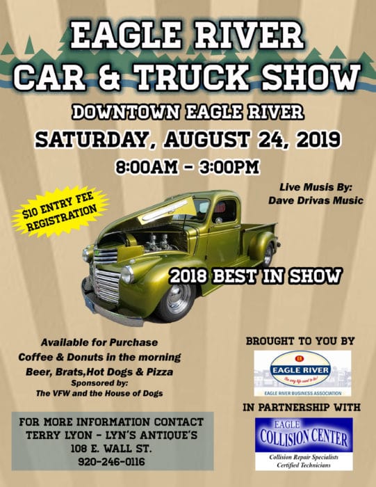 Eagle river car and truck show flyer.