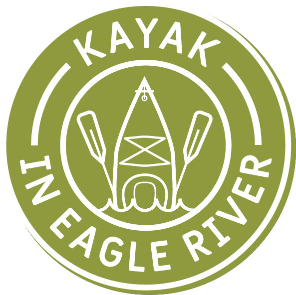 Kayak in eagle river logo.