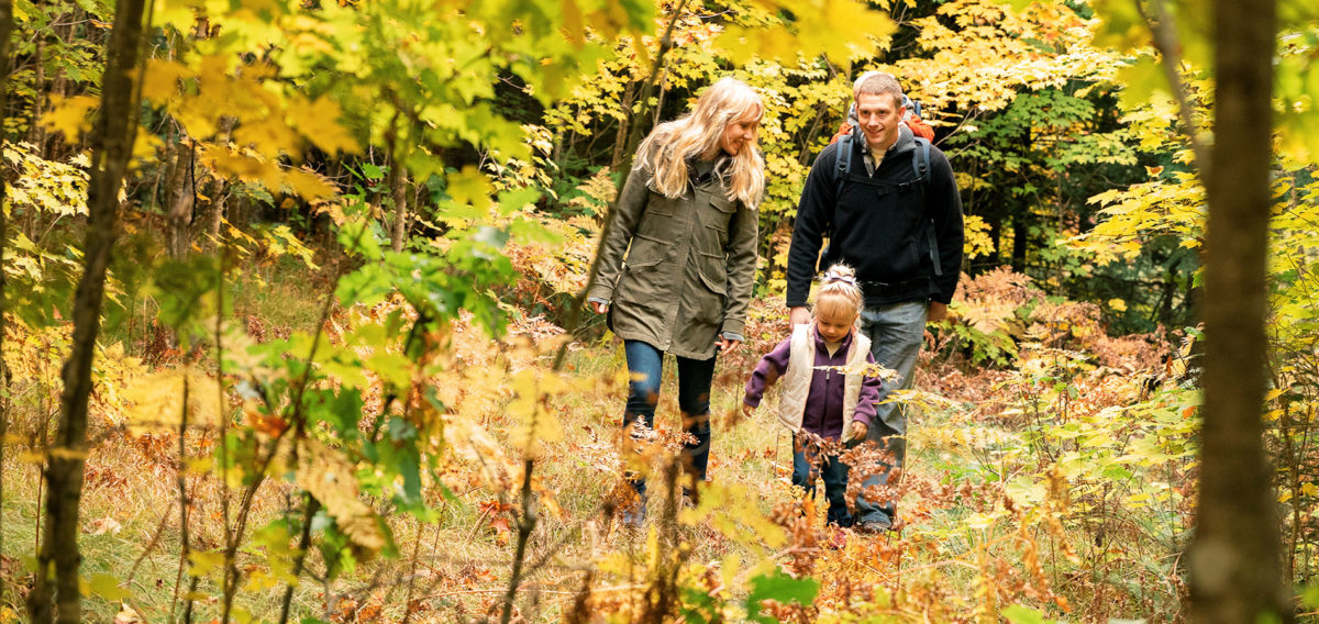 Family Hiking in Fall