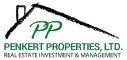 Logo for Penkert Properties, Ltd., includes a stylized green "PP" beneath a black roofline, with the text "Penkert Properties, Ltd. Real Estate Investment & Property Rental Management.