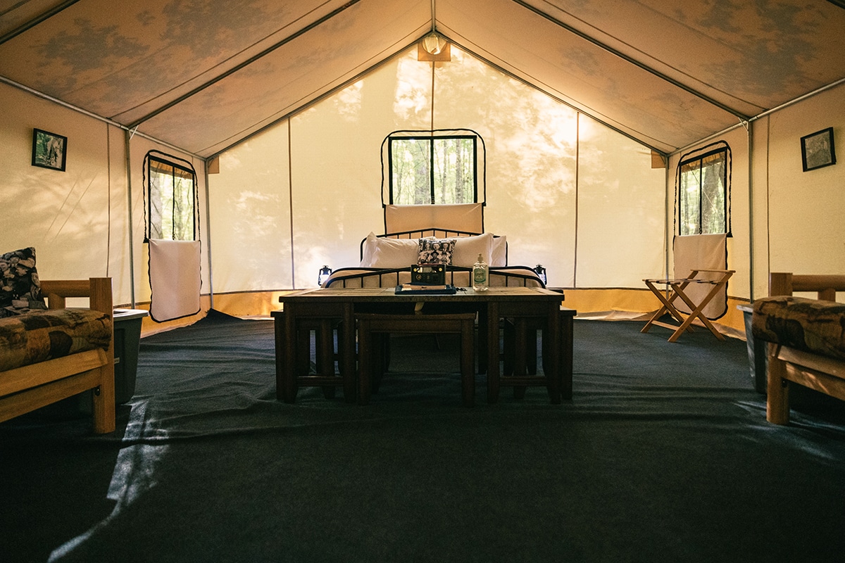 Glamping - Inside tent