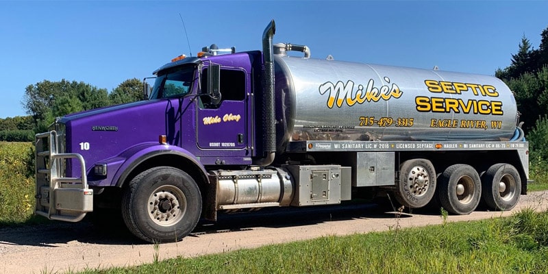 Mike's septic service truck