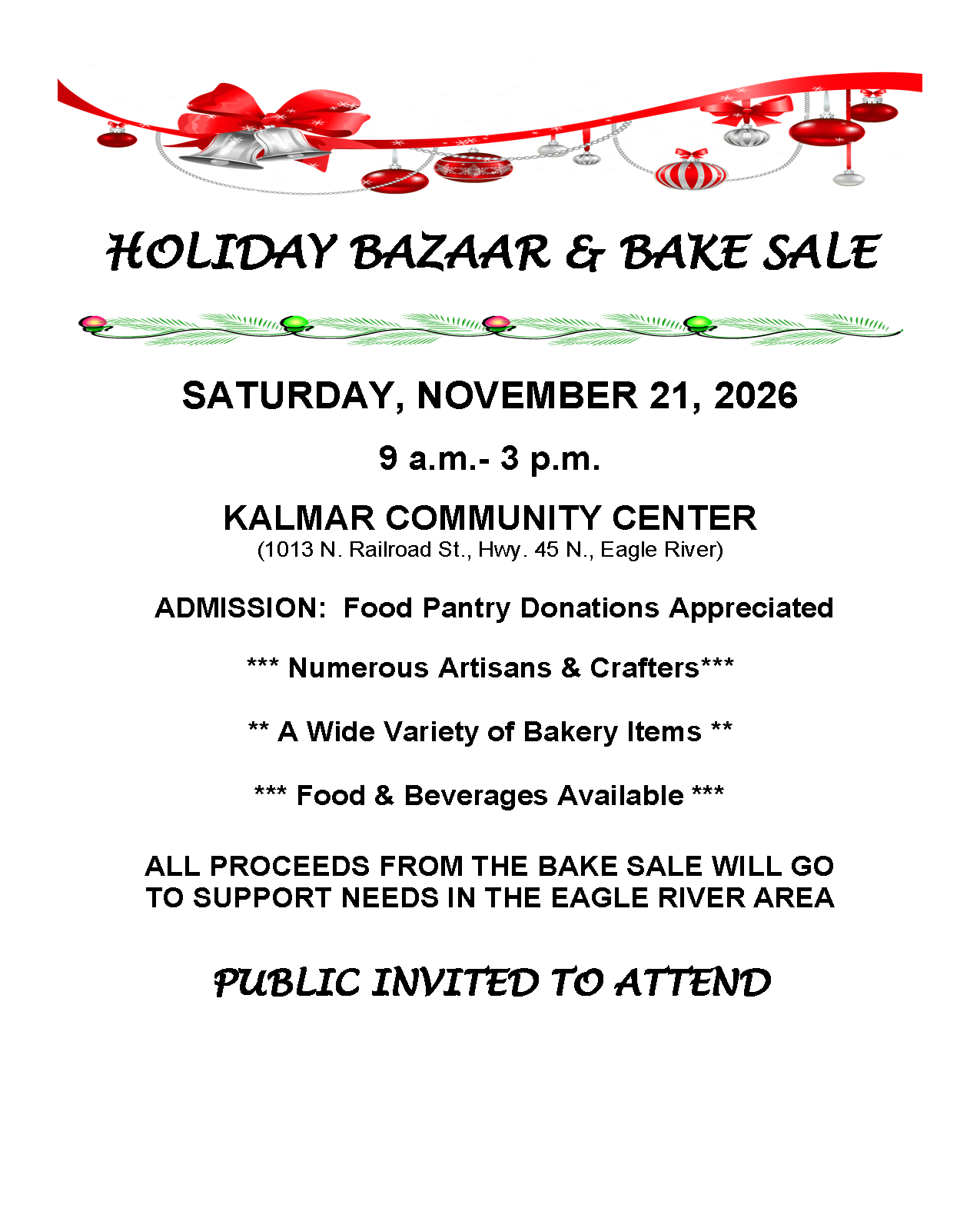 Holiday Bazaar & Bake Sale
