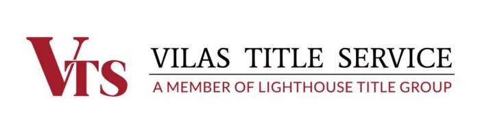 Logo of Vilas Title Service with "VTS" in large red letters and "A Member of Lighthouse Title Group" below in smaller font.