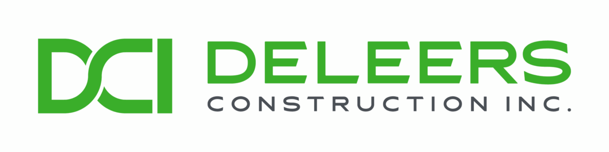 Logo for DeLeers Construction Inc. featuring the initials "DCI" in bold letters to the left, with the company name in uppercase text to the right.