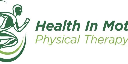 Logo featuring a green figure running alongside the text "Health In Motion Physical Therapy," perfectly capturing the essence of active healing and rejuvenation.