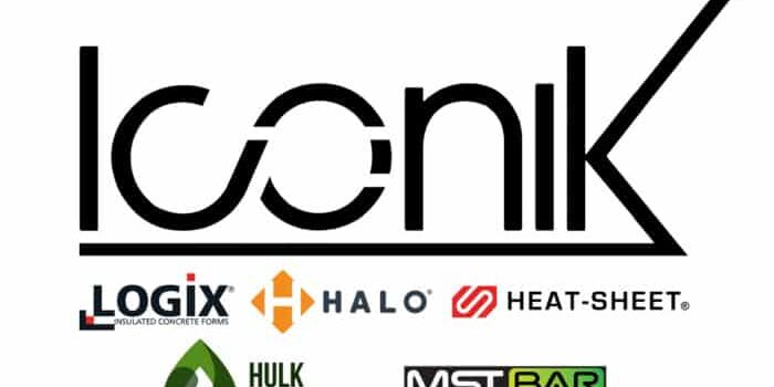 Iconik logo with logos of associated brands underneath: LOGIX, HALO, HEAT-SHEET, HULK SYSTEMS, and MST.BAR.