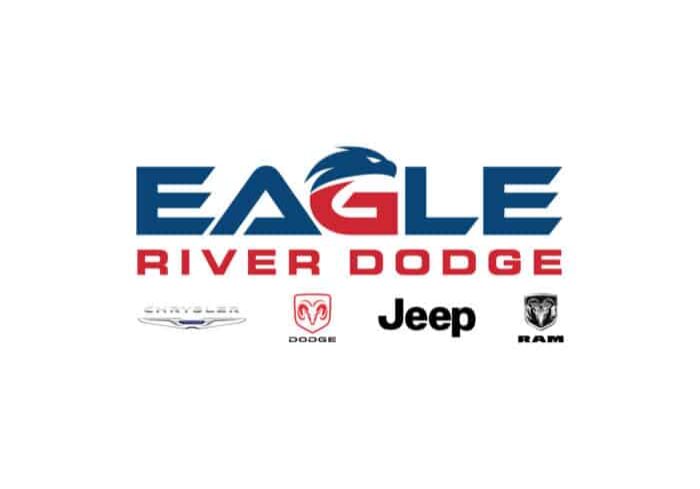 Eagle River Dodge dealership logo, featuring Chrysler, Dodge, Jeep, and Ram logos underneath.