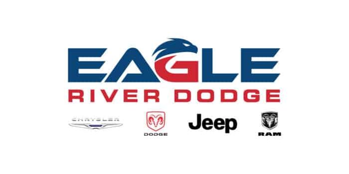 Eagle River Dodge dealership logo, featuring Chrysler, Dodge, Jeep, and Ram logos underneath.