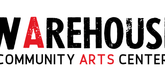 Logo with a white background. The text reads "Acadiana Center for the Arts" in black and red font. The letter 'A' in "Acadiana" is stylized and red, resembling a construction crane, perfectly capturing the spirit of this vibrant art center.