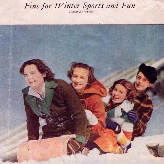 A newspaper ad for winter sports and fun in the north country.