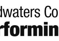 Logo of Headwaters Council for the Performing Arts, featuring text and a stylized figure holding a circular emblem with musical notes, representing the spirit of our vibrant art center.