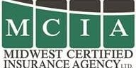 Logo of Midwest Certified Insurance Agency Ltd. featuring a green and white color scheme with the initials "MCIA" prominently displayed.