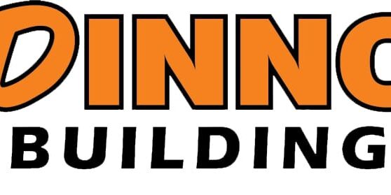 Logo of PINNO Buildings, featuring "PINNO" in bold orange letters and "BUILDINGS" in bold black letters below it, emphasizing their expertise in the building industry.